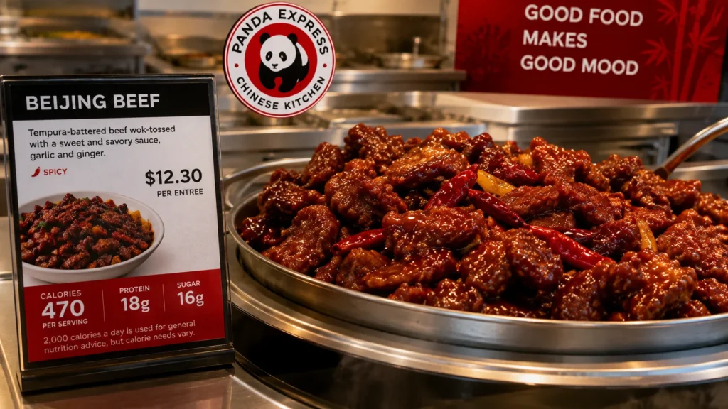 Beijing Beef Panda Express with price and calories