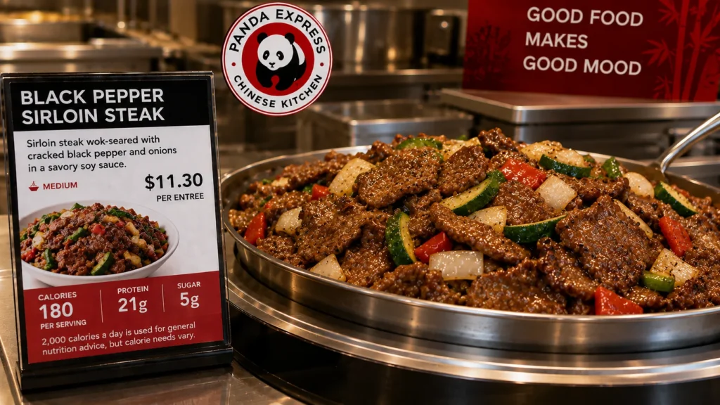 Black Pepper Sirloin Steak Panda Express with price and calories