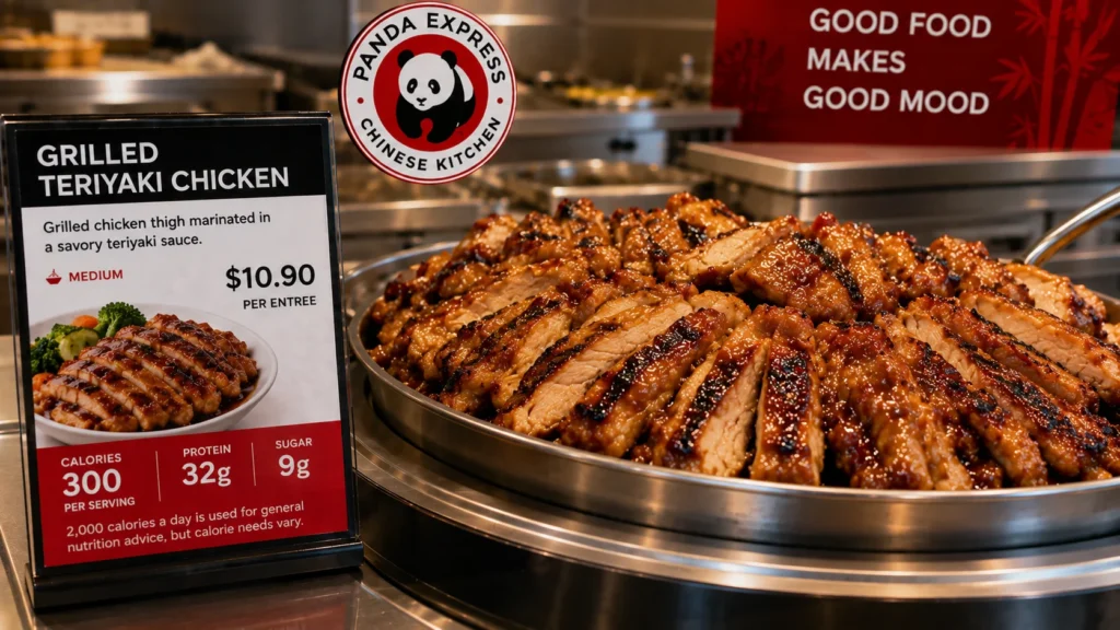 Panda Express teriyaki chicken with price and calories