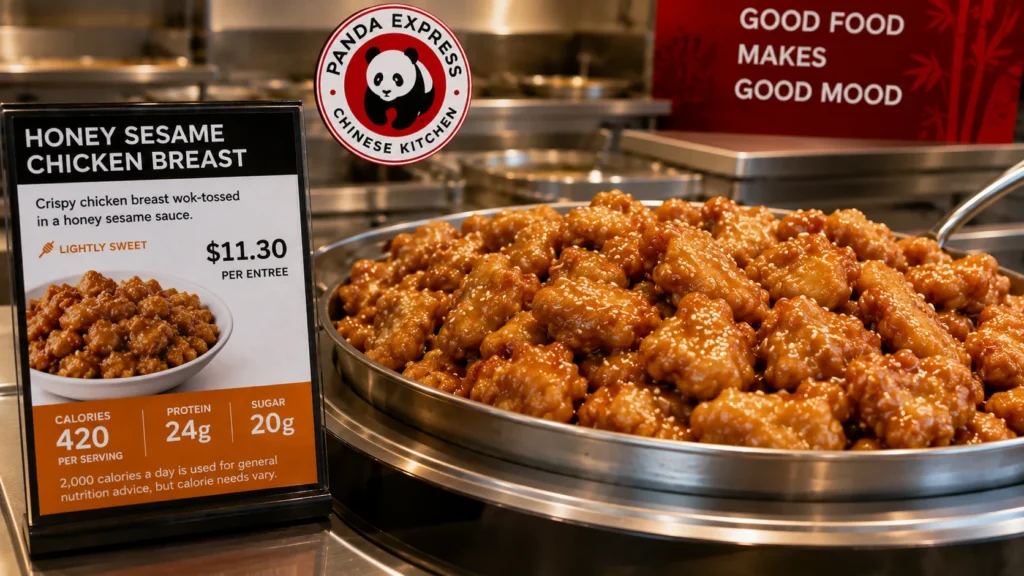 Honey Sesame Chicken Panda Express with price and calories